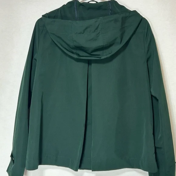 LOFT Dark Green Hooded Jacket with Gold Accents - Picture 5 of 12